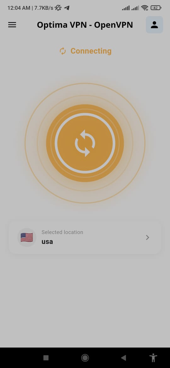 OptimaVPN App Interface Screen 6